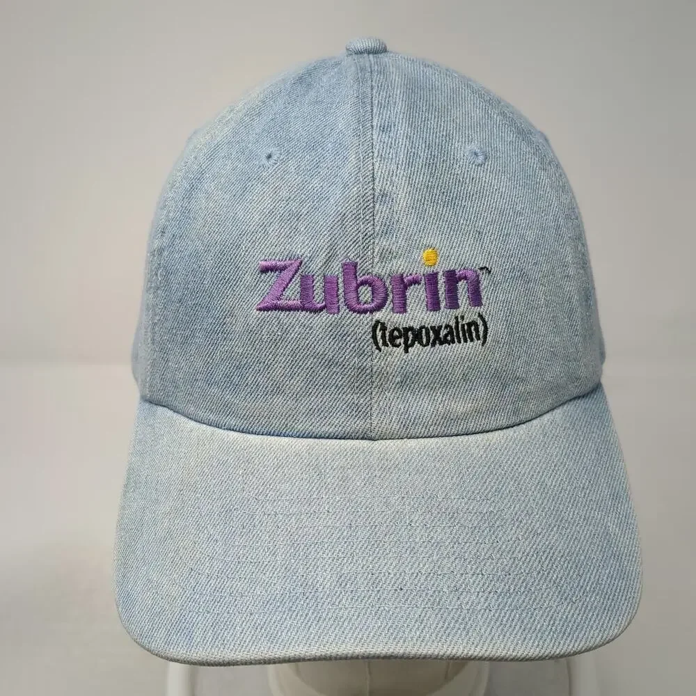 Toppers Baseball Cap Blue One Size Denim Embroidered Zubrin Logo Adjustable Hat